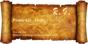 Reményi Iván névjegykártya