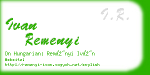 ivan remenyi business card